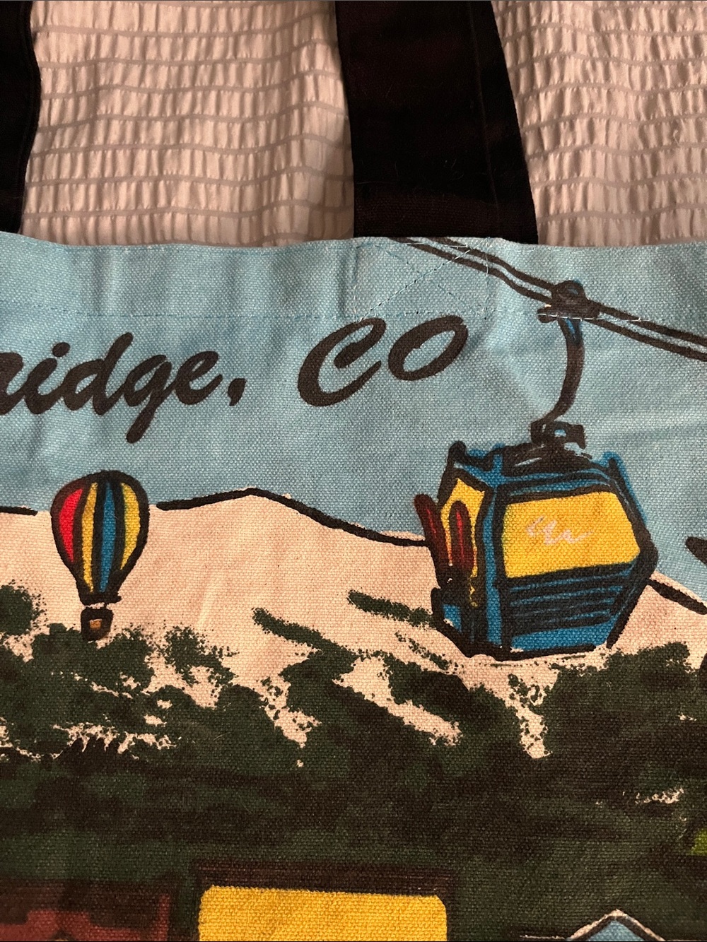 Breckenridge Colorado Scenic Canvas Tote Bag Mountain Resort Souvenir - Picture 9 of 14